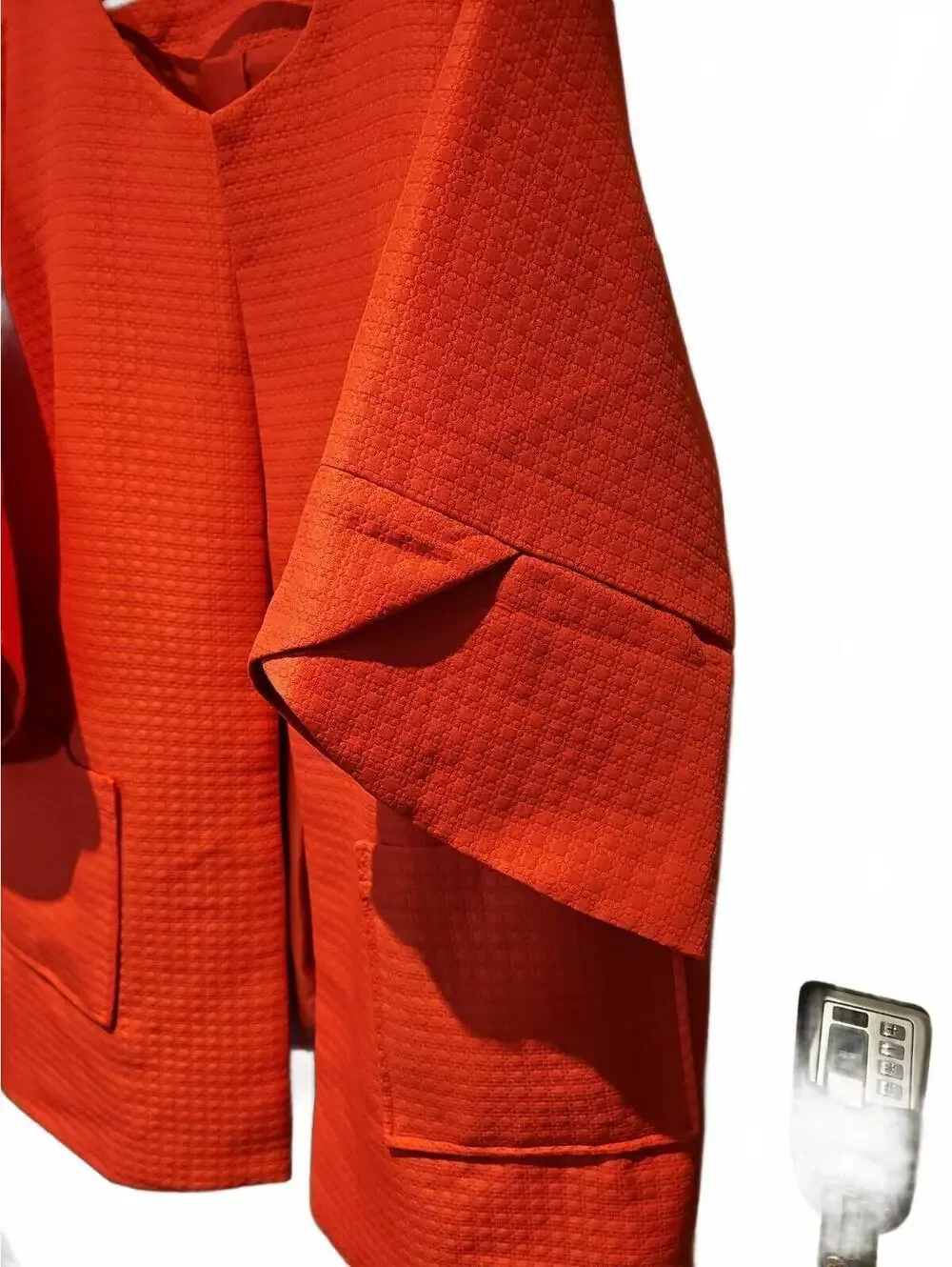 Jessica London Blazer Cardigan  Women size 24W  Color Coral 2 Pockets 3/4 Sleeve - Picture 2 of 7